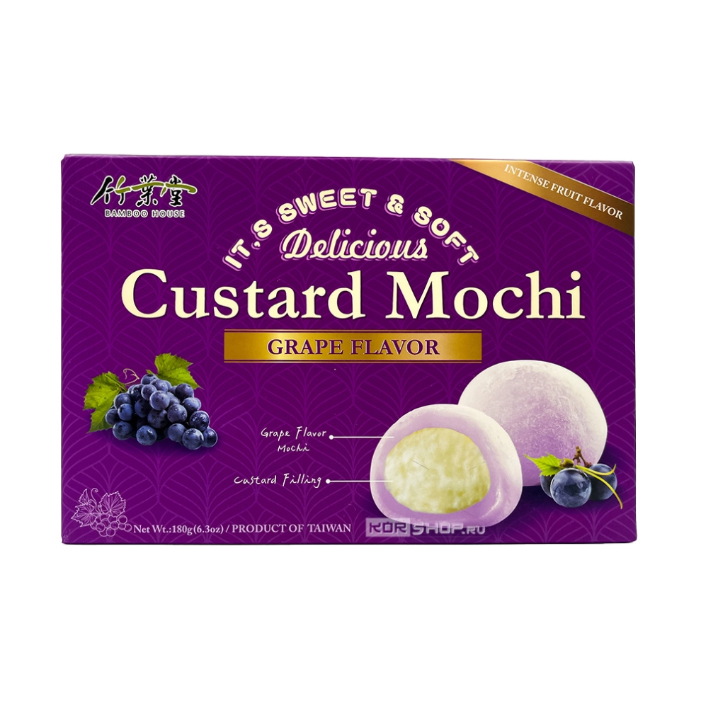 Моти «Виноград» с заварным кремом Bamboo House, Тайвань, 180 г Моти «Виноград» с заварным кремом Bamboo House, Тайвань, 180 г