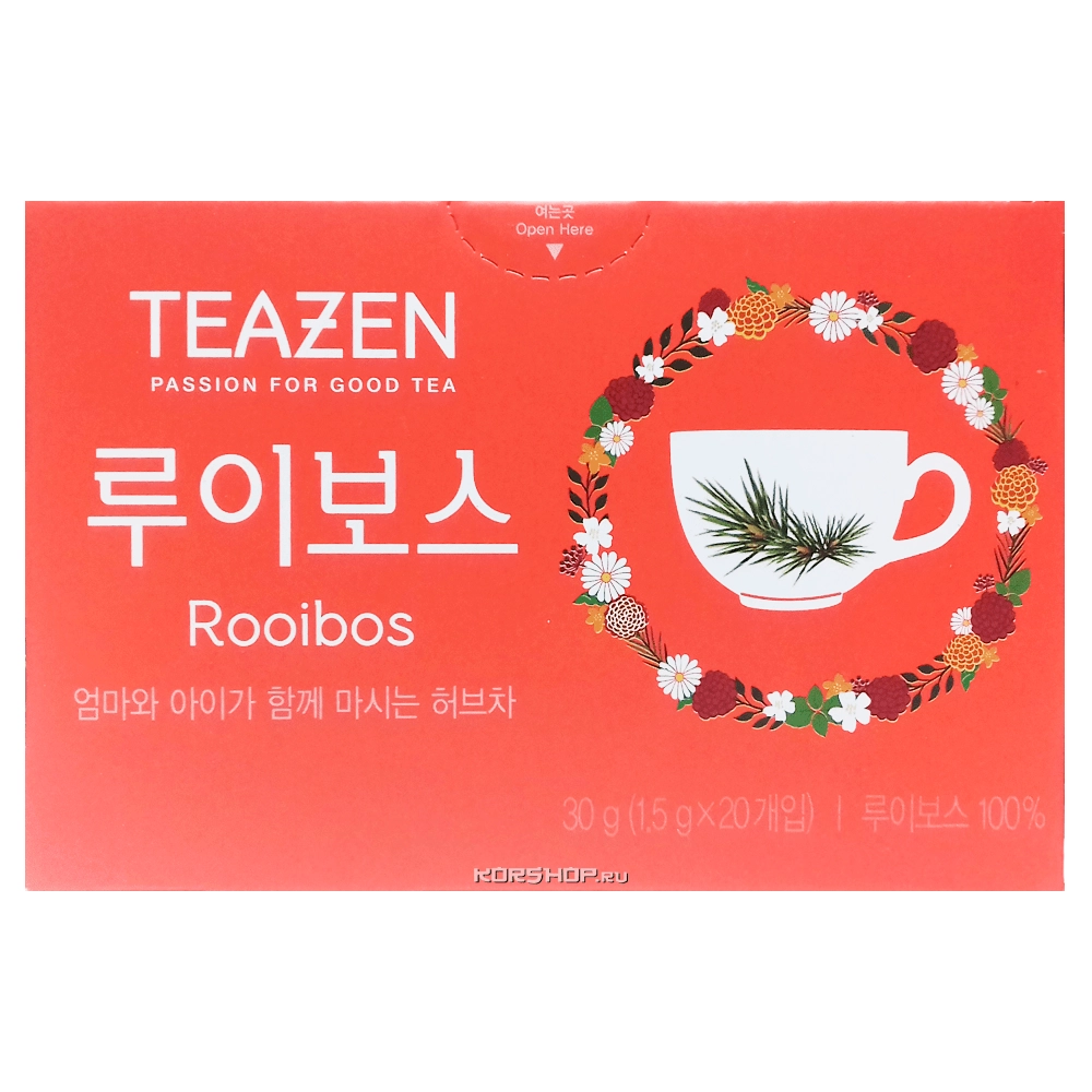Чай Ройбос Teazen (1,5 г*20 шт.), Корея, 30 г Чай Ройбос Teazen (1,5 г*20 шт.), Корея, 30 г