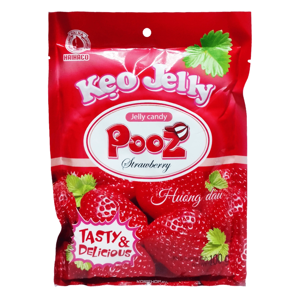 Желейные конфеты со вкусом клубники Pooz, Вьетнам, 100 г
