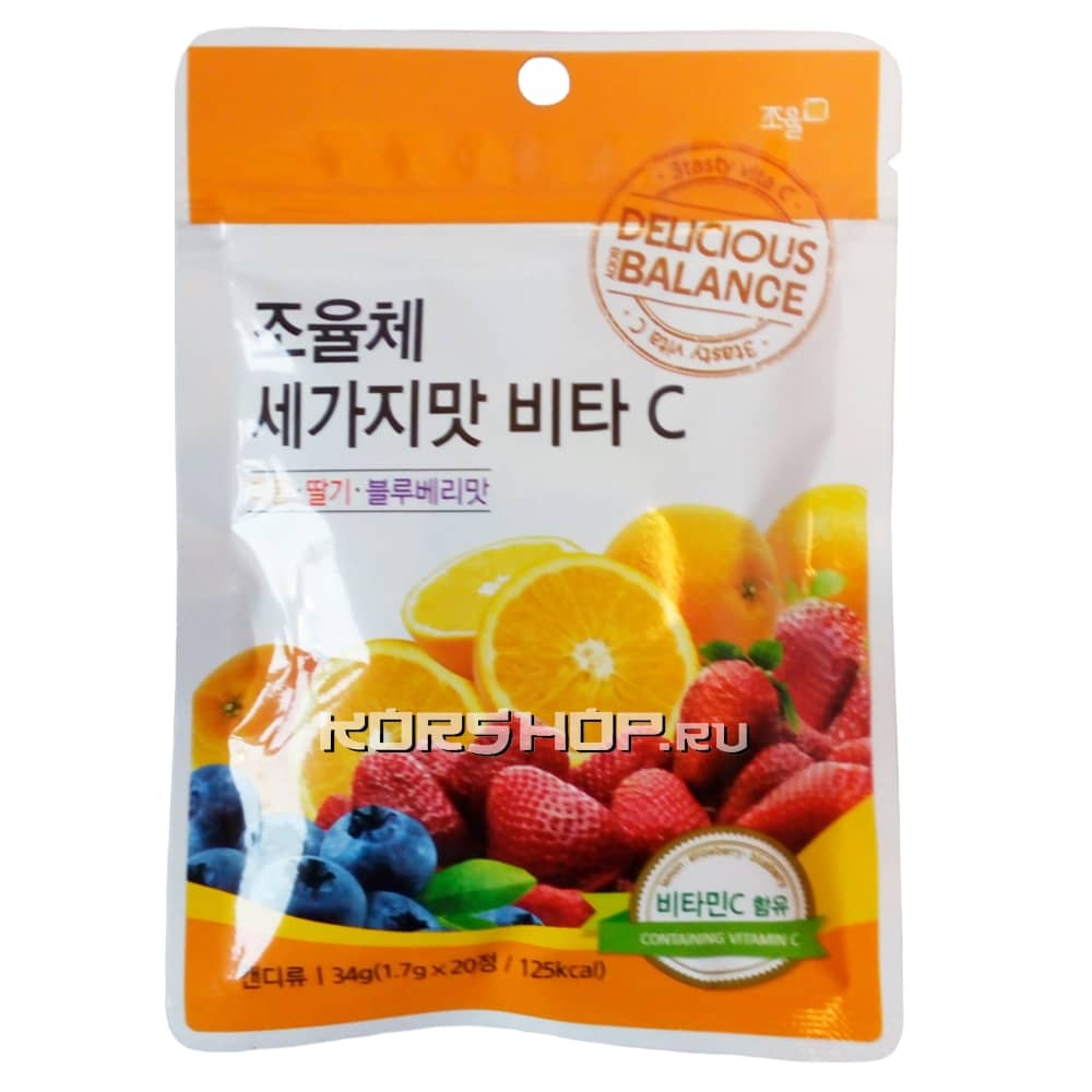 Фруктовые жевательные конфеты Delicious Body Balance, Корея, 34 г