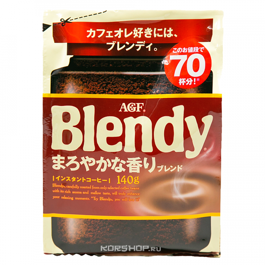 Растворимый кофе Mild Blendy AGF, Япония, 140 г