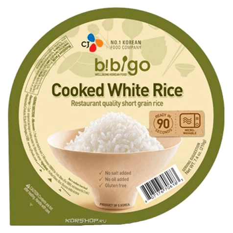 Готовый отварной рис Bibigo, Корея, 210 г