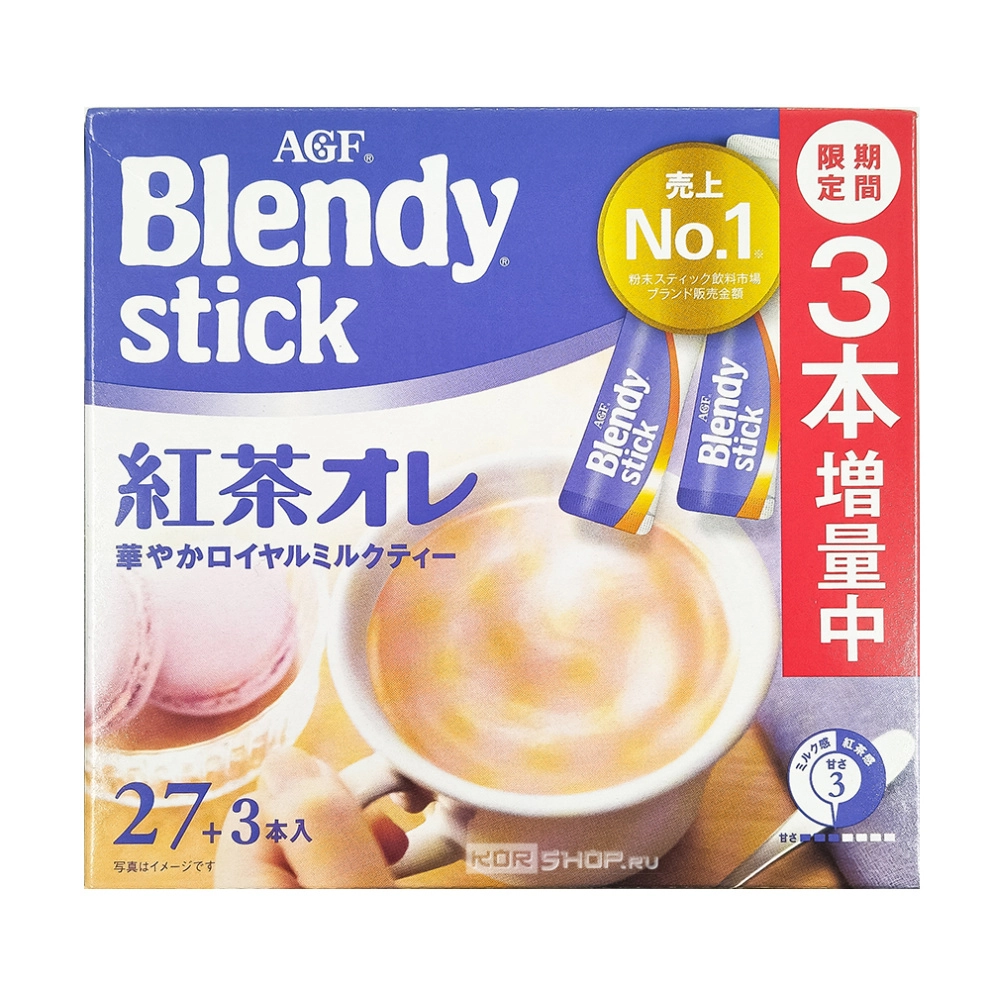 Растворимый чёрный чай с молоком в стиках Blendy Stick AGF, Япония, 285 г (9,5 г х 30 шт.) Растворимый чёрный чай с молоком в стиках Blendy Stick AGF, Япония, 285 г (9,5 г х 30 шт.)