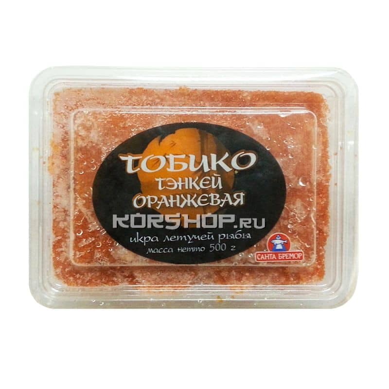 Икра летучей рыбы Тобико Икко Тэнкей (Премиум) оранжевая, Санта Бремор 500 г