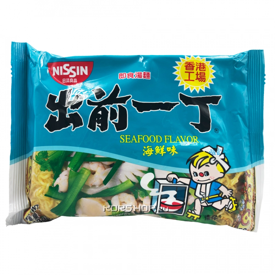 Лапша б/п со вкусом морепродуктов Nissin, 100 г