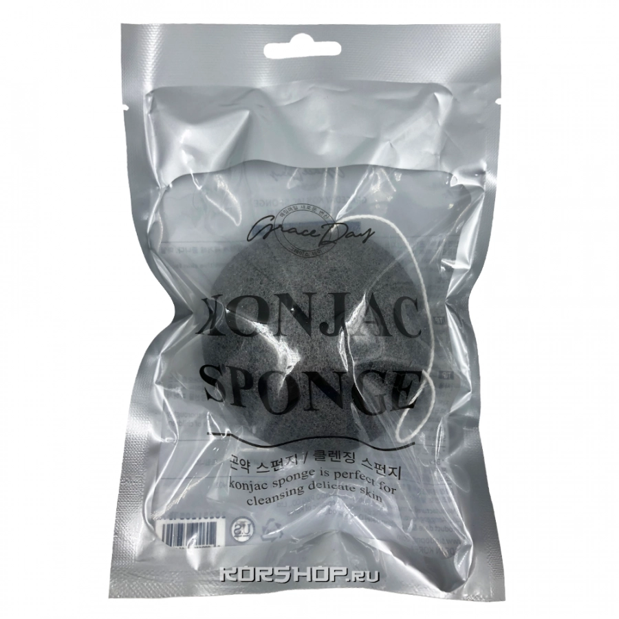 Очищающий спонж конняку Grace Day (черный), Корея Очищающий спонж конняку Grace Day (черный), Корея
