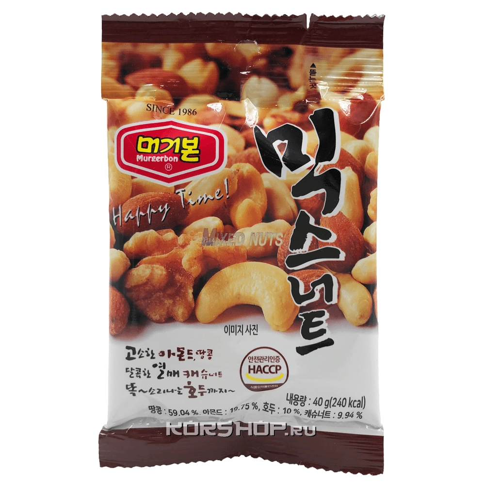 Ореховое ассорти Mixed Nuts Murgerbon, Корея, 40 г
