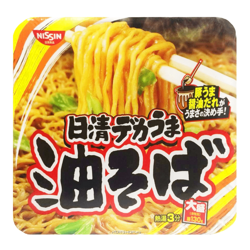 Лапша с вустерширским соусом, капустой и приправой Дасико Якисоба Nissin, Япония, 157 г