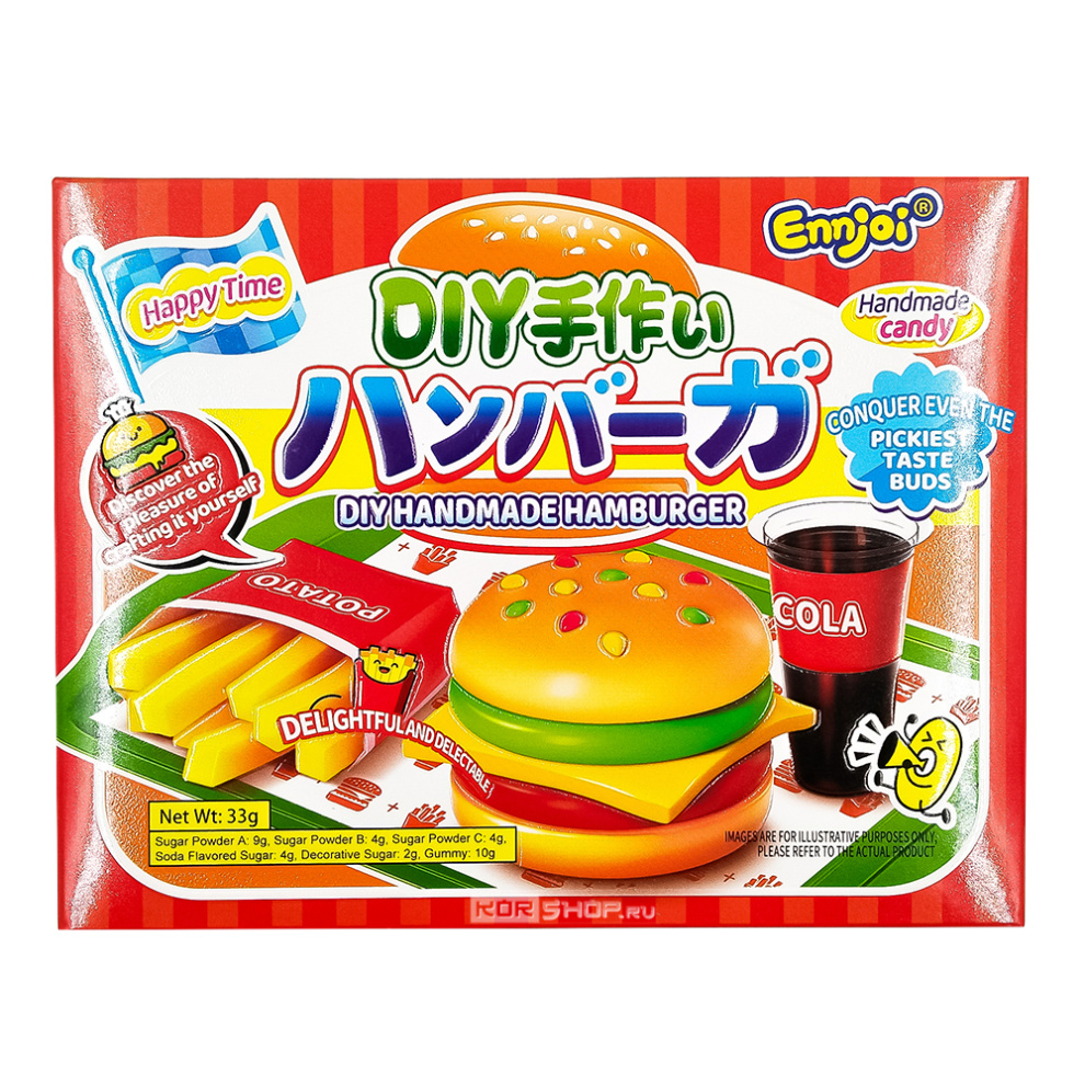 Жевательная конфета «Сделай сам: Гамбургер» Hamburger Guandong Lefen, Китай, 33 г