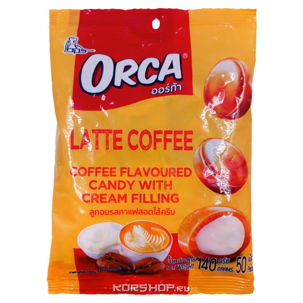 Карамельные конфеты со вкусом кофе и сливочной начинкой Orca Boonprasert, Таиланд, 140 г Карамельные конфеты со вкусом кофе и сливочной начинкой Orca Boonprasert, Таиланд, 140 г