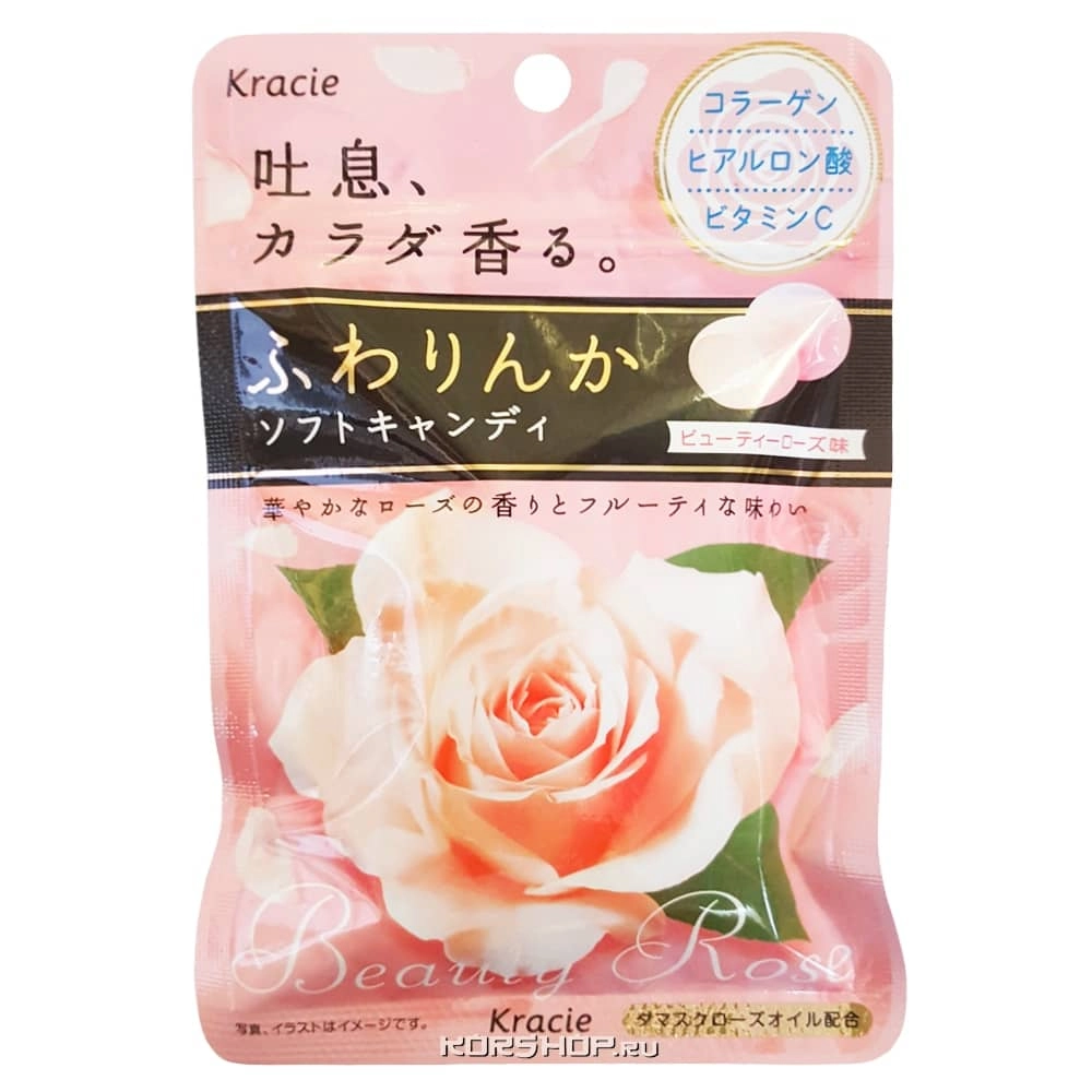 Жевательные конфеты "Ароматная роза" Kracie, Япония, 32 г Жевательные конфеты "Ароматная роза" Kracie, Япония, 32 г