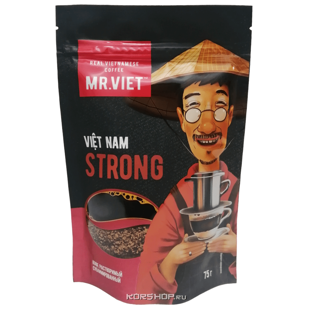 Растворимый сублимированный кофе Robusta Mr.Viet, Вьетнам, 75 г.