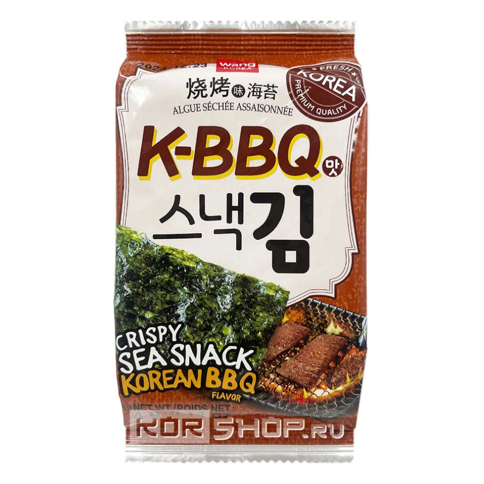 Чипсы из морской капусты со вкусом корейского барбекю Wang, Корея, 4 г Чипсы из морской капусты со вкусом корейского барбекю Wang, Корея, 4 г