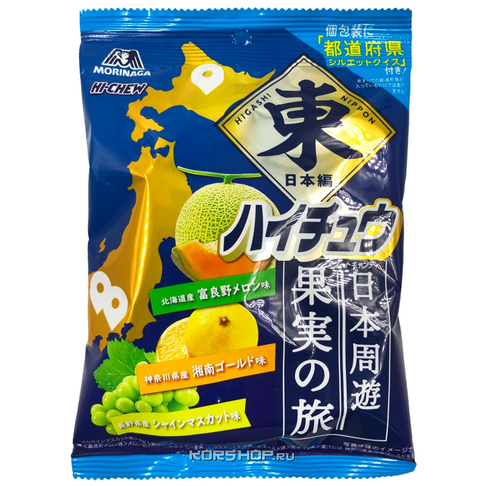 Жевательные конфеты микс Hi-Chew Восточная Япония (дыня, юдзу и мускат) Morinaga, Япония, 77 г