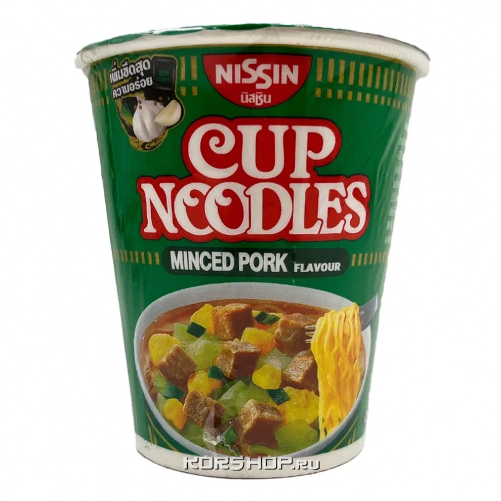 Лапша острая со вкусом свиного фарша Nissin, Таиланд, 77 г