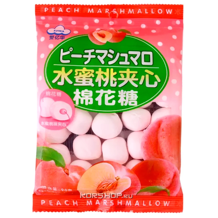 Маршмеллоу с персиковым вкусом Eiwa, Китай, 90 г
