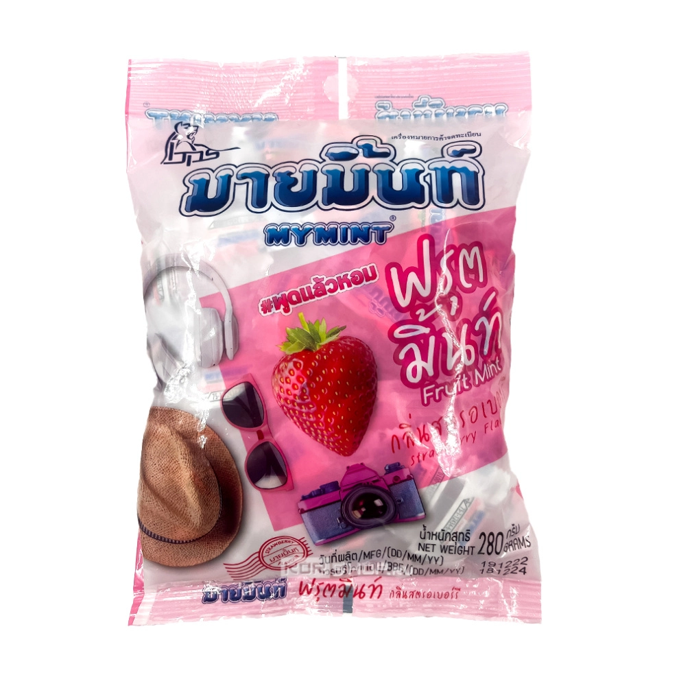 Карамельные конфеты со вкусом мяты и клубники MyMint Boonprasert, Таиланд, 280 г