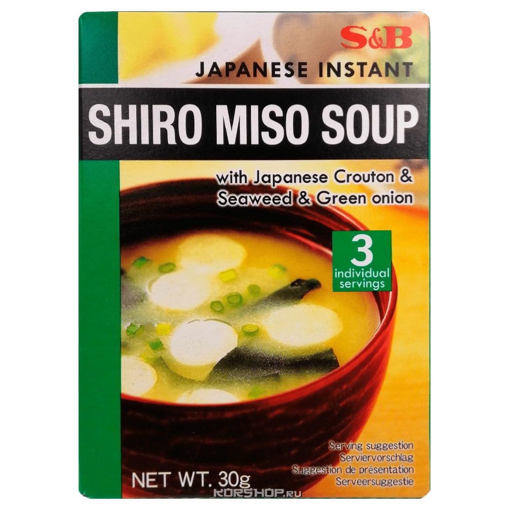 Суп широ мисо быстрого приготовления S and B S&B, Япония, 30 г Суп широ мисо быстрого приготовления S and B S&B, Япония, 30 г