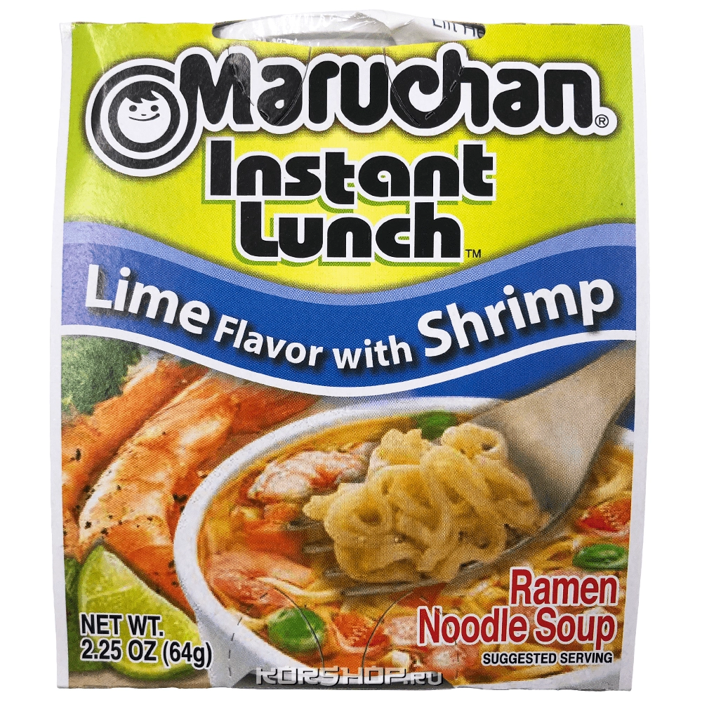 Лапша б/п со вкусом лайма и креветок Instant Lunch Maruchan, США, 64 г