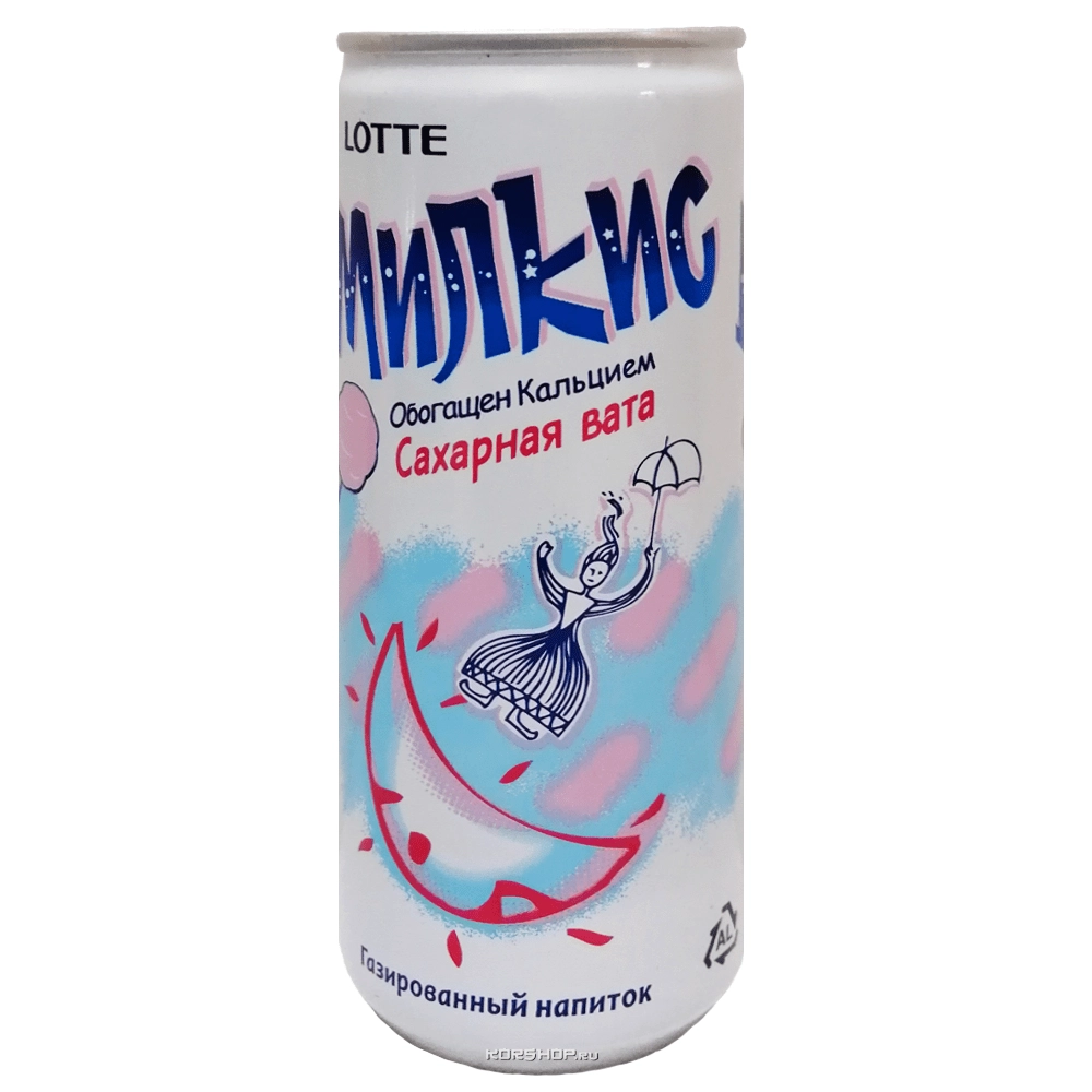 Напиток газированный Милкис Сладкая вата Milkis Lotte, Корея, 250 мл Напиток газированный Милкис Сладкая вата Milkis Lotte, Корея, 250 мл