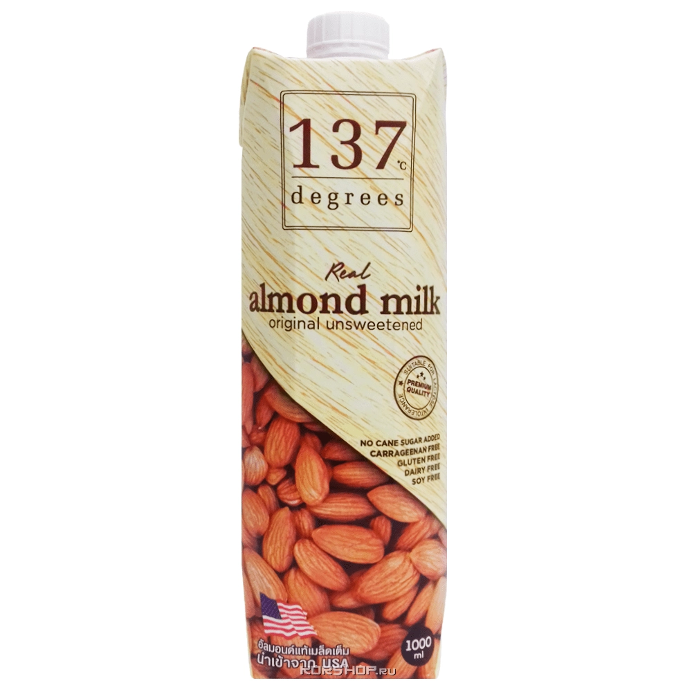 Миндальное молоко без сахара 137 Degrees, Таиланд, 1 л Миндальное молоко без сахара 137 Degrees, Таиланд, 1 л