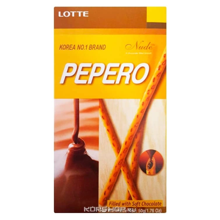 Соломка с шоколадной начинкой Пеперо Pepero Nude Choco Filled Lotte, Корея, 50 г Соломка с шоколадной начинкой Пеперо Pepero Nude Choco Filled Lotte, Корея, 50 г