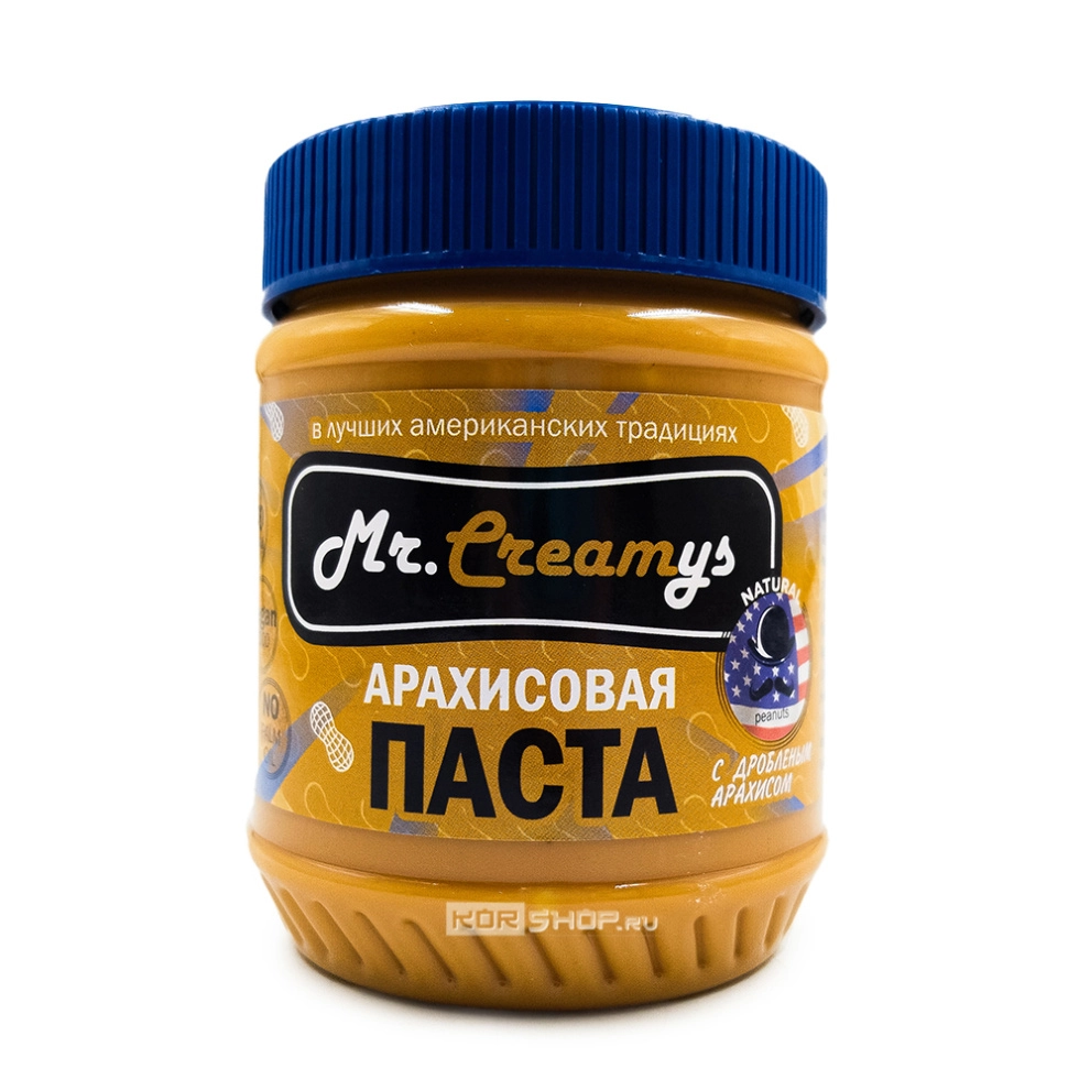 Арахисовая паста хрустящая (кранчи) с кусочками арахиса Mr. Creamys (Китай), 340 г