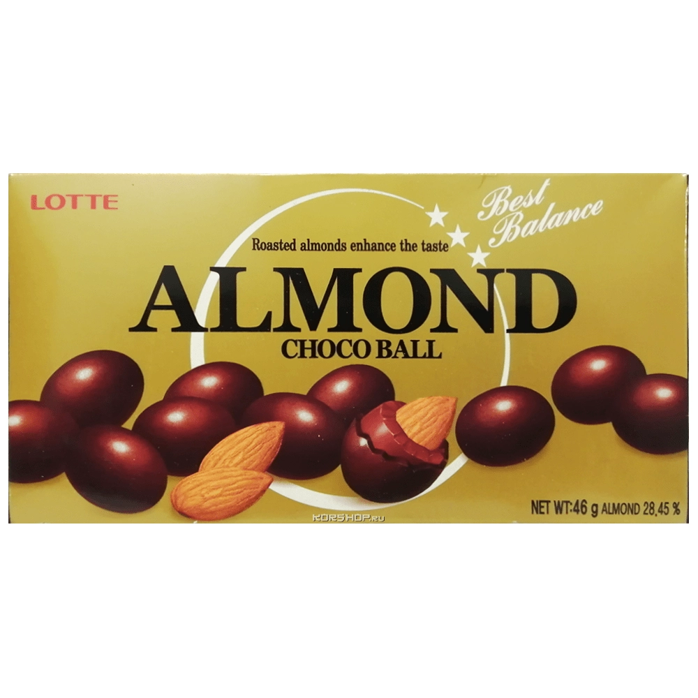 Миндаль в молочном шоколаде Almond Chocoball Lotte, Корея, 46 г Миндаль в молочном шоколаде Almond Chocoball Lotte, Корея, 46 г