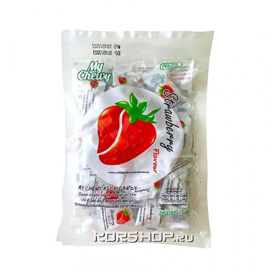 Молочные ириски с желейной начинкой &quot;Клубника&quot; My Chewy, Китай 67 г