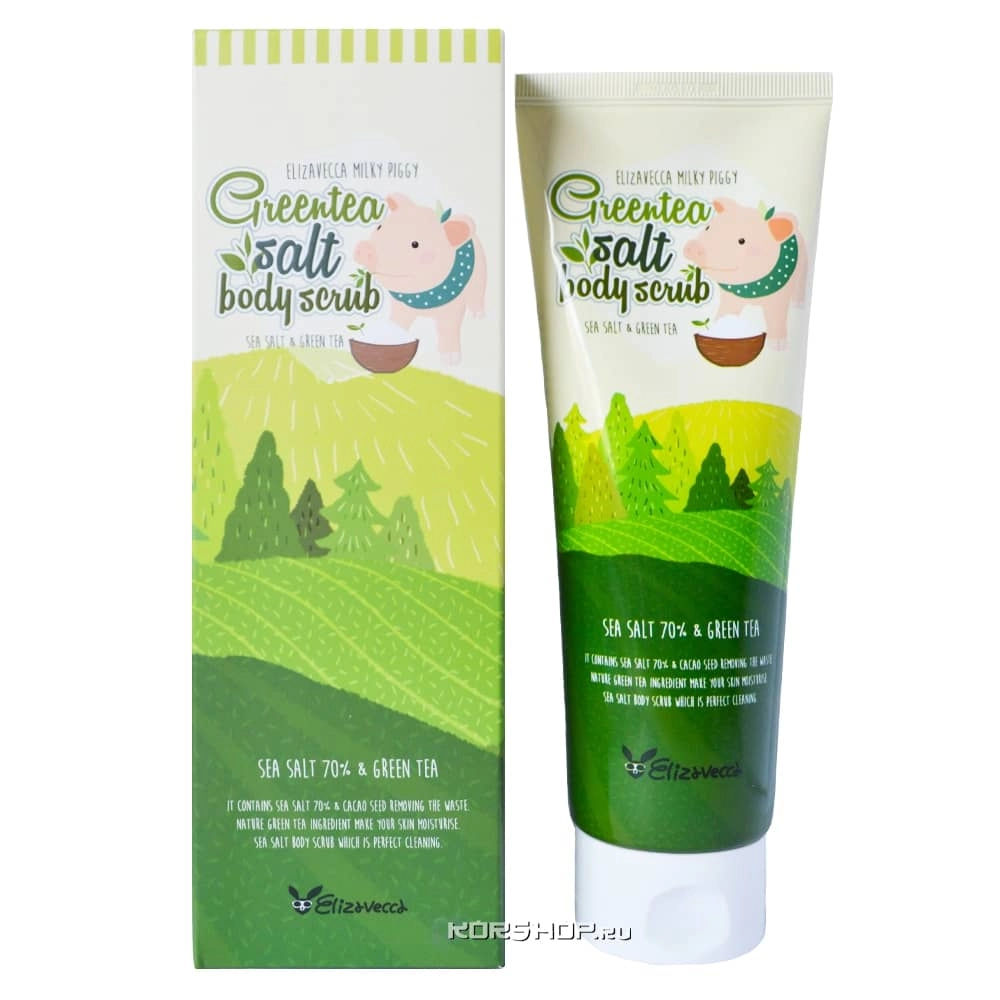 Скраб для тела с экстрактом зеленого чая Milky Piggy Elizavecca, Корея, 300 г