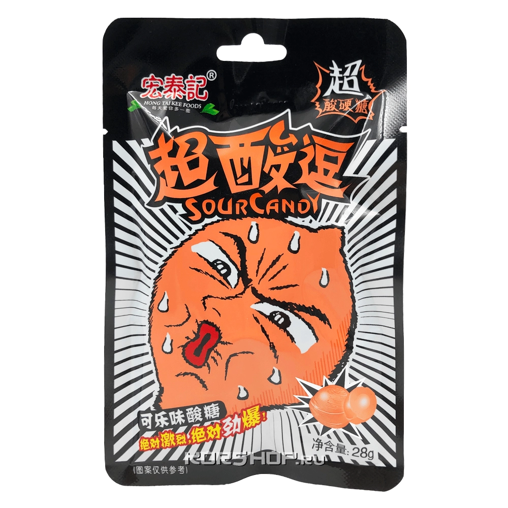 Супер кислые леденцы со вкусом колы Sour Candy, Китай, 23 г Супер кислые леденцы со вкусом колы Sour Candy, Китай, 23 г