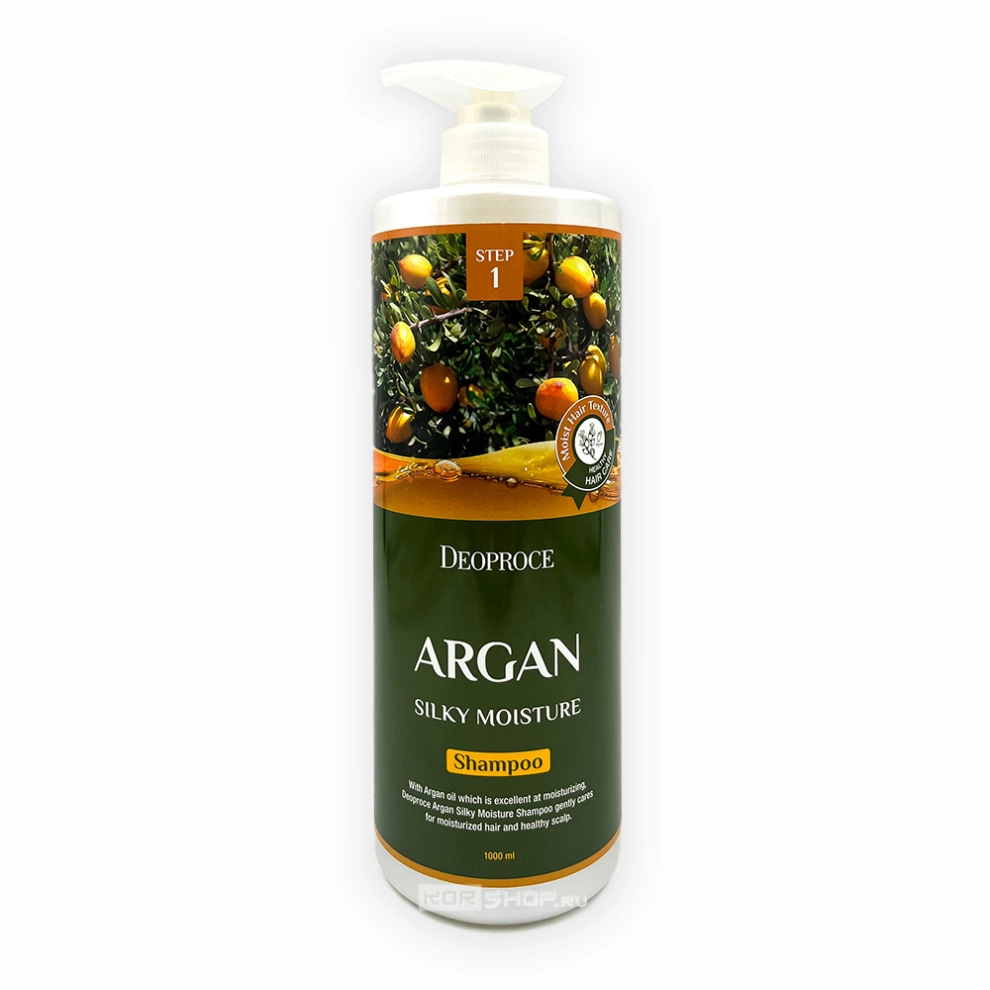 Шампунь от выпадения волос с экстрактом арганового масла Argan Silky Moisture Shampoo Deoproce, Корея, 1 л