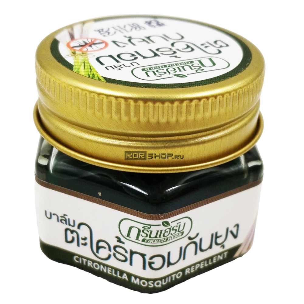 Бальзам от укусов насекомых с цитронеллой Green Herb, Таиланд, 20 г Бальзам от укусов насекомых с цитронеллой Green Herb, Таиланд, 20 г