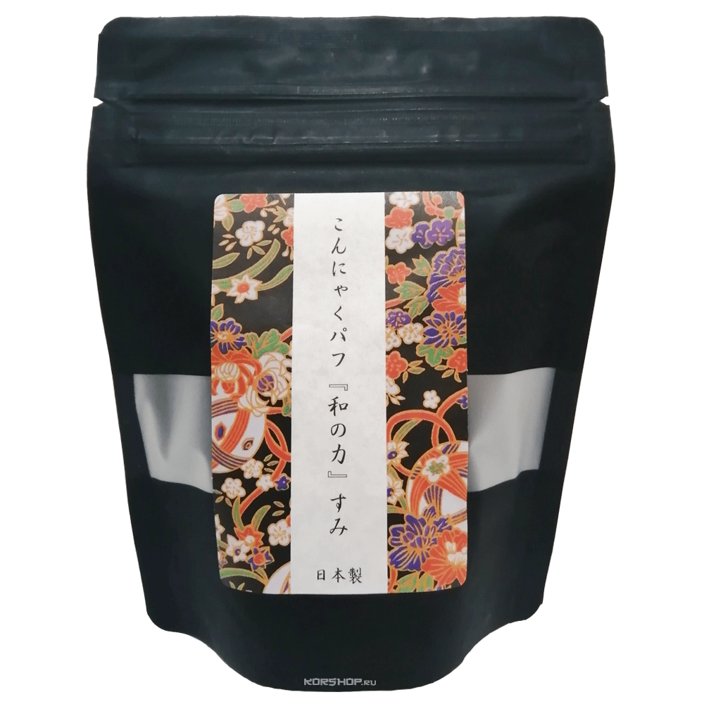 Спонж Конняку для умывания лица с пудрой из угля Убамэ Yamamoto Farm, Япония Спонж Конняку для умывания лица с пудрой из угля Убамэ Yamamoto Farm, Япония