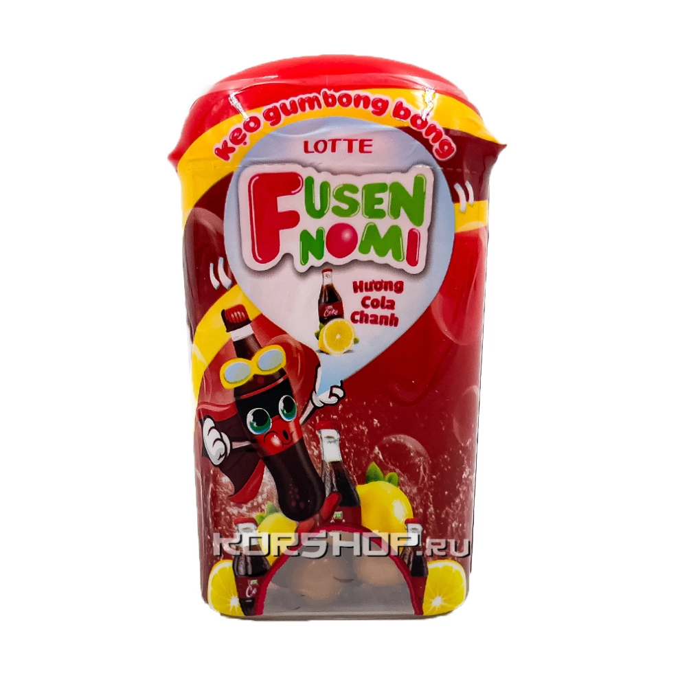 Жевательная резинка со вкусом колы и лимона Fusen No Mi Cola-Lemon Lotte, Вьетнам, 14 г Жевательная резинка со вкусом колы и лимона Fusen No Mi Cola-Lemon Lotte, Вьетнам, 14 г