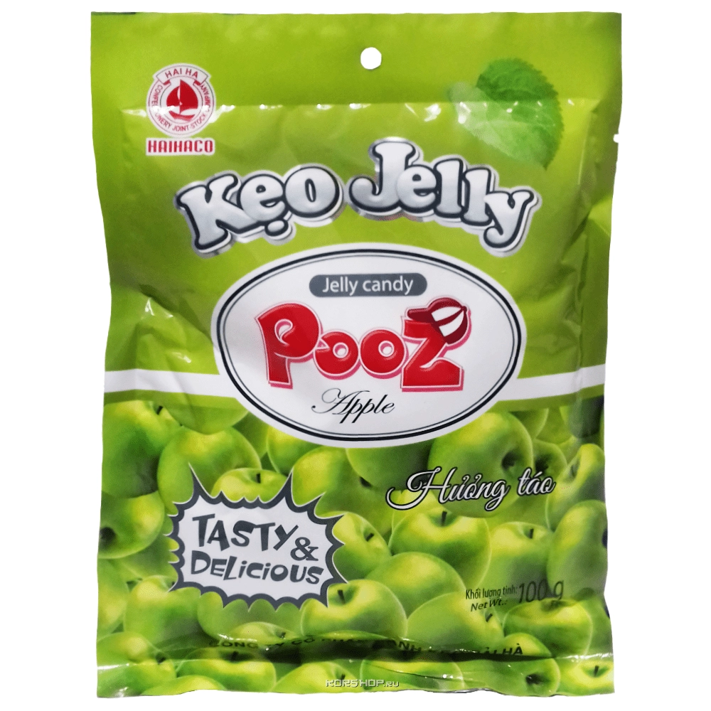 Желейные конфеты со вкусом яблока Pooz, Вьетнам, 100 г.