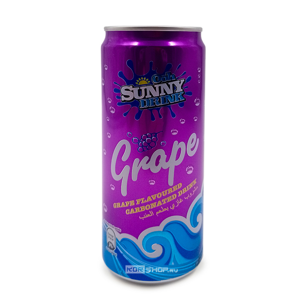 Газированный б/а напиток «Виноград» Grape Ooh Sunny Drink, Малайзия, 325 мл Газированный б/а напиток «Виноград» Grape Ooh Sunny Drink, Малайзия, 325 мл