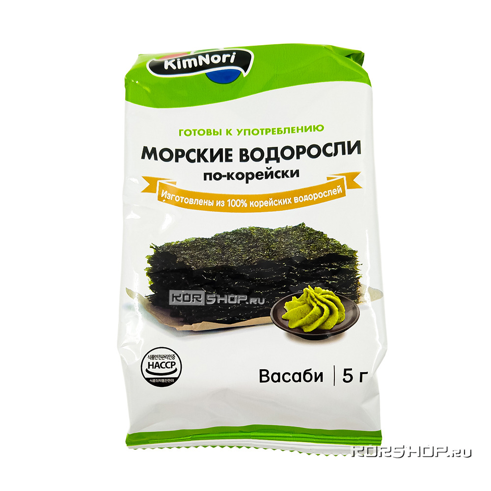 Жареная хрустящая морская капуста со вкусом приправы васаби КимНори / KimNori, Корея, 5 г