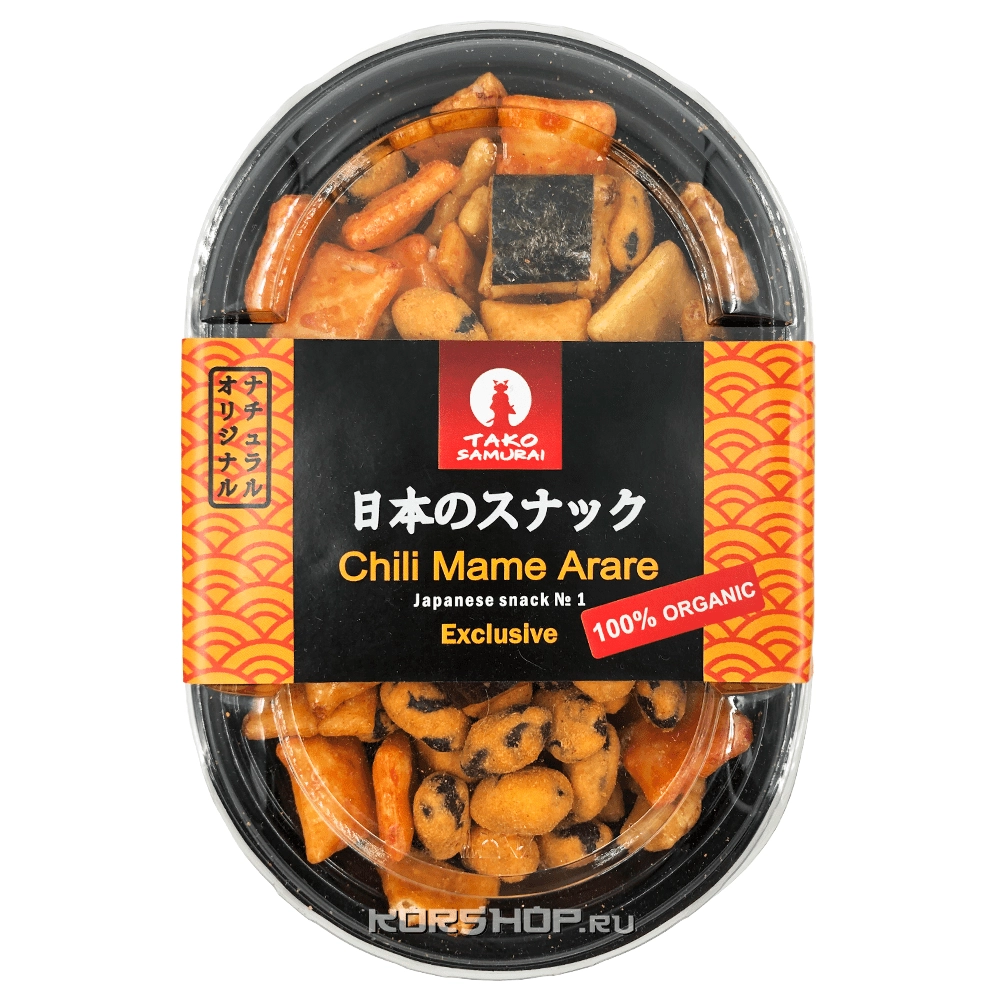 Японские снэки Чили Мамэ Арарэ Тако Самурай, 90 г Японские снэки Чили Мамэ Арарэ Тако Самурай, 90 г