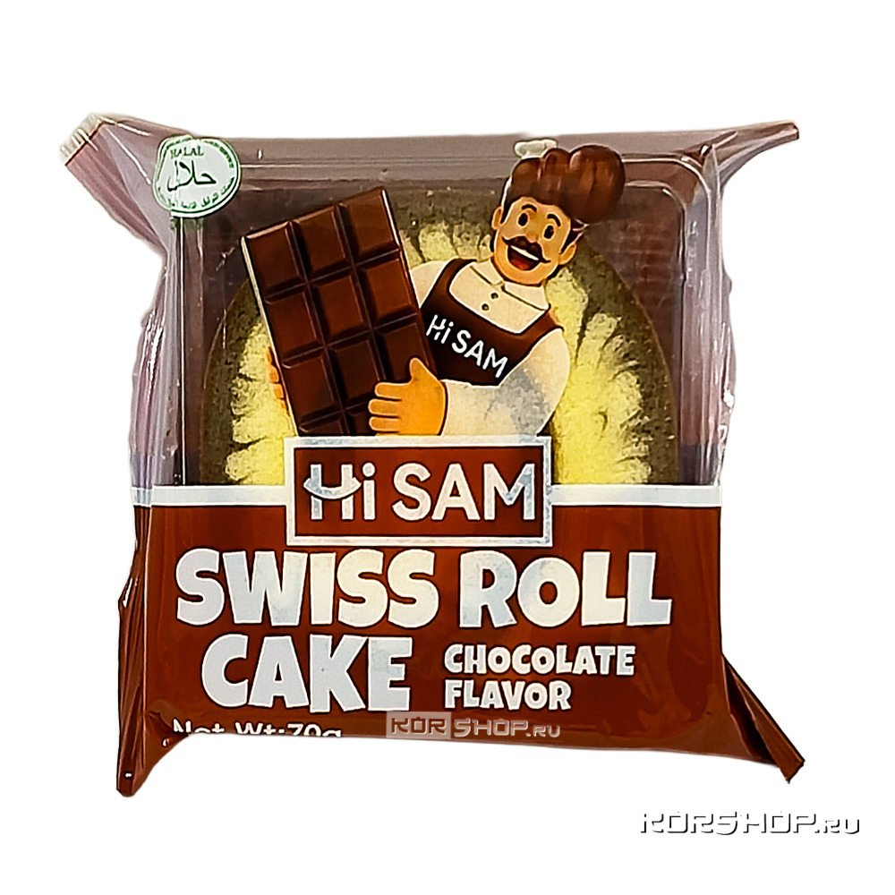 Бисквит-ролл со вкусом шоколада «Привет, Сэм» / Hi Sam, Китай, 70 г Бисквит-ролл со вкусом шоколада «Привет, Сэм» / Hi Sam, Китай, 70 г