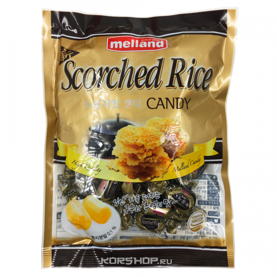 Леденцовая карамель Хрустящий Рис Scorched Rice Melland, Корея, 300 г