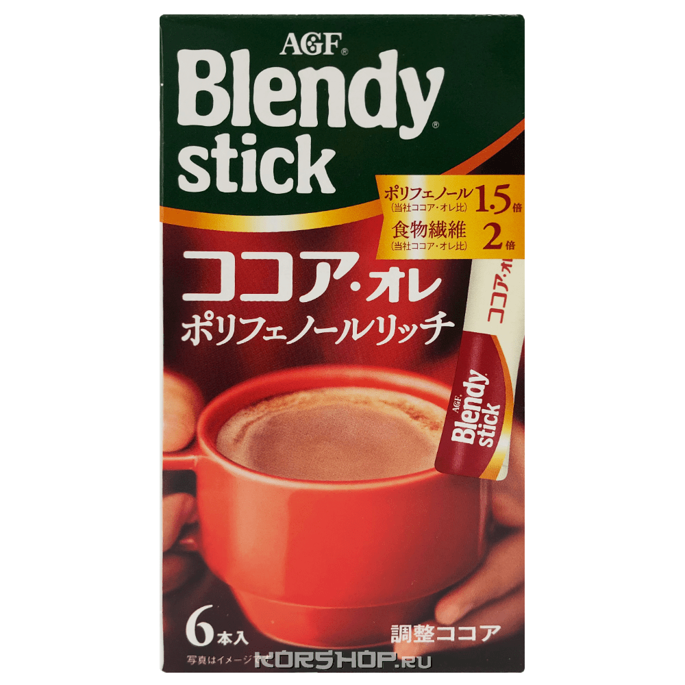 Обогащенный антиоксидантами горячий шоколад Blendy stick AGF, Япония, 63 г.