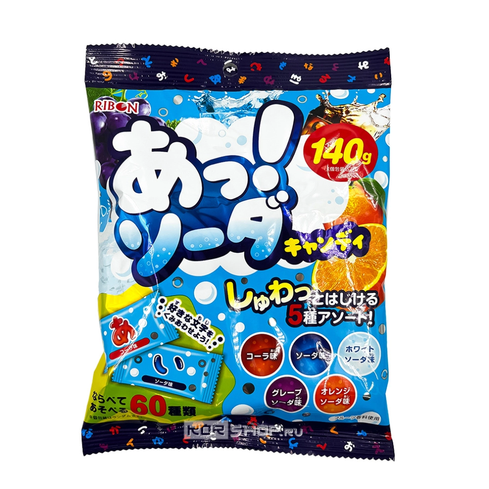 Карамель леденцовая со вкусом содовой «Ассорти 5 вкусов» А! Сода! Ribon, Япония, 140 г Карамель леденцовая со вкусом содовой «Ассорти 5 вкусов» А! Сода! Ribon, Япония, 140 г