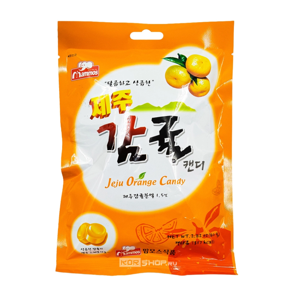 Карамель «Мандарин» Mammos, Корея, 80 г