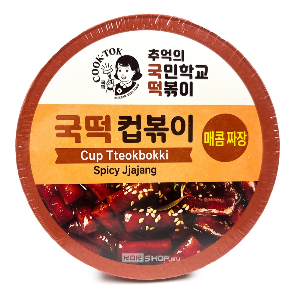 Рисовые палочки Токпокки с острым соусом Чачжан (стакан) Instant Cup Tteokbokki Spicy Jjajang Cook-Tok, Корея, 135 г Рисовые палочки Токпокки с острым соусом Чачжан (стакан) Instant Cup Tteokbokki Spicy Jjajang Cook-Tok, Корея, 135 г