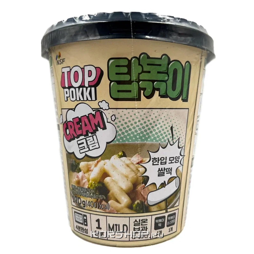 Рисовые палочки Токпокки с кремовым вкусом (стакан) Top Pokki NSF, Корея, 170 г