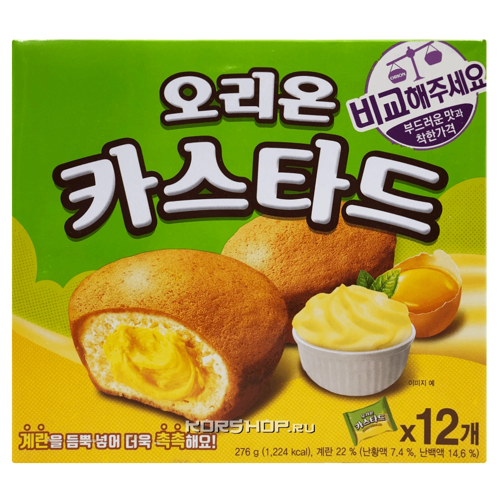 Пирожные с заварным кремом Orion, Корея, 276 г