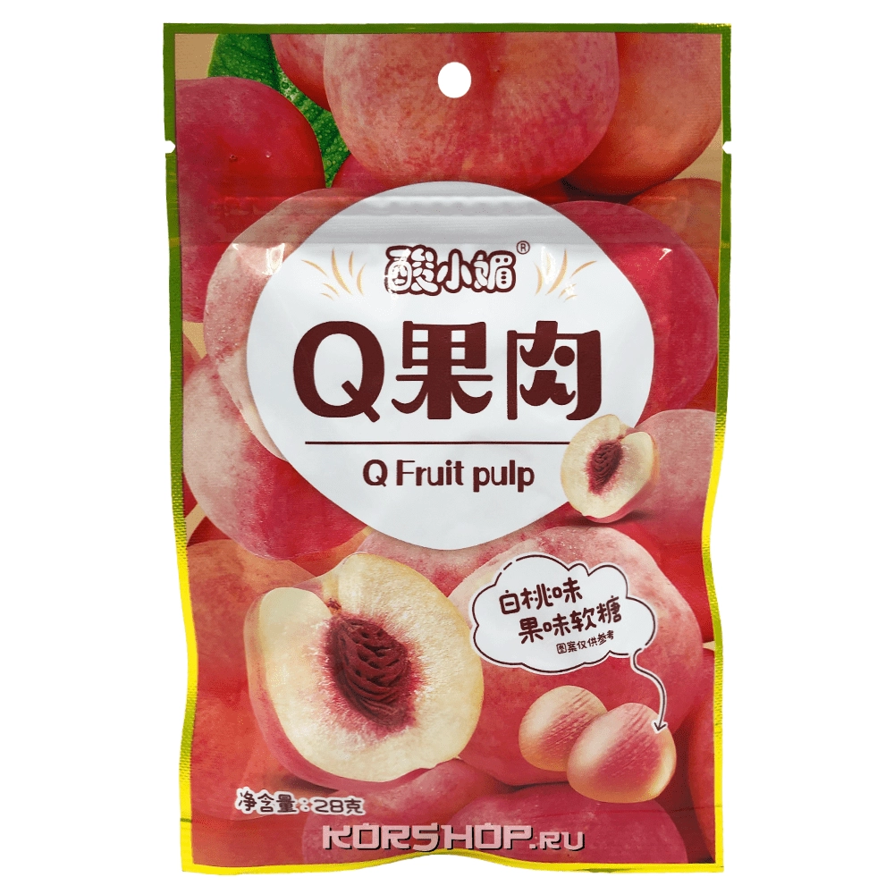 Мармелад со вкусом персика Q Fruit Pulp, Китай, 28 г