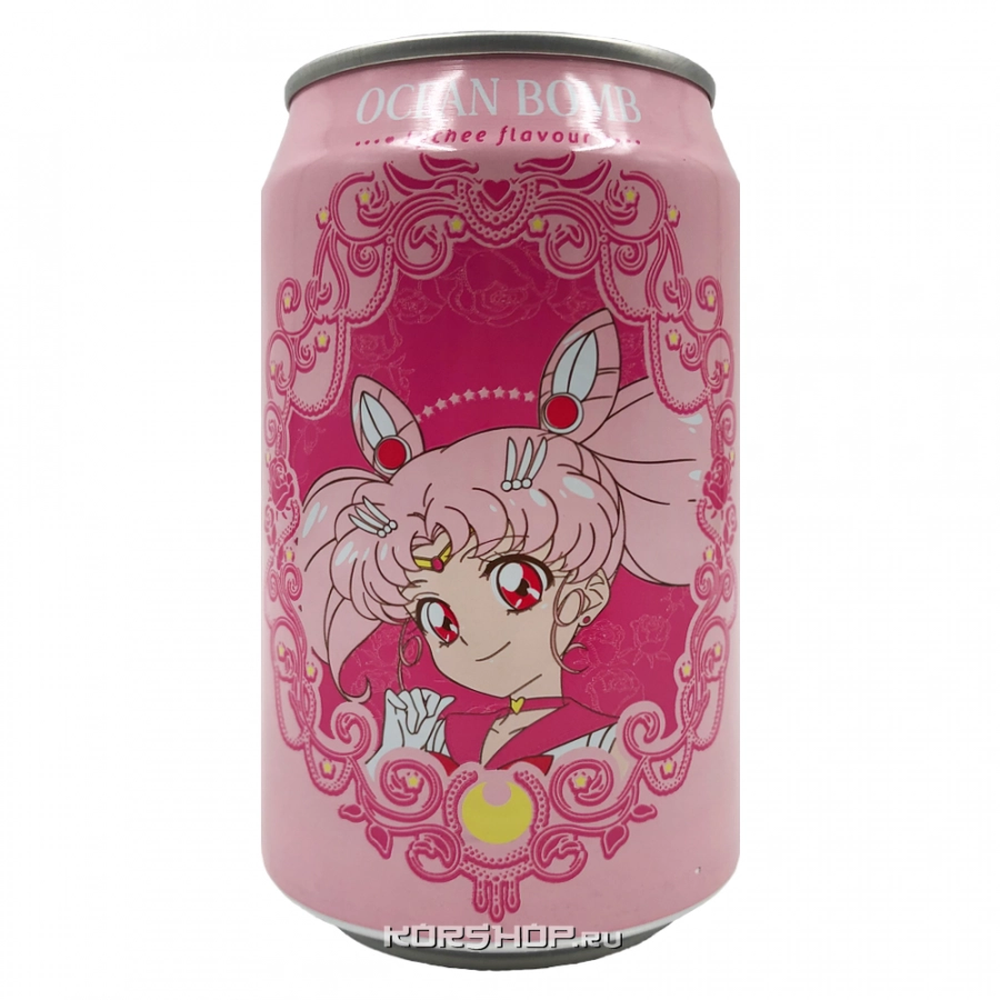 Лимонад со вкусом личи «Сейлор Мун» Ocean Bomb, Тайвань, 330 мл Лимонад со вкусом личи «Сейлор Мун» Ocean Bomb, Тайвань, 330 мл