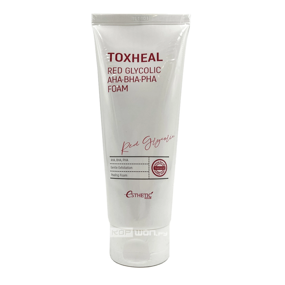 Пенка для умывания с АНА- BHA- и PHA-кислотами Toxheal Red Glycolic AHA, BHA, PHA Foam Esthetic House, Корея, 150 мл Пенка для умывания с АНА- BHA- и PHA-кислотами Toxheal Red Glycolic AHA, BHA, PHA Foam Esthetic House, Корея, 150 мл